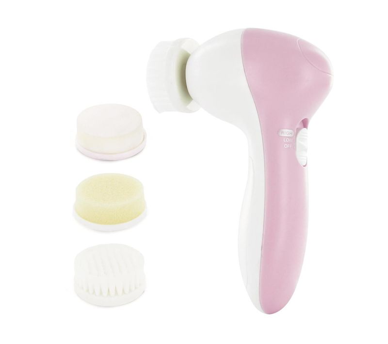 Brosse Visage 3 En 1 "2 Vitesses" 13cm Blanc et Rose