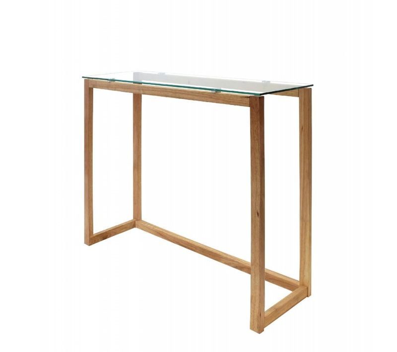 Console En Verre Et Bois Home Déco Factory - Naturel