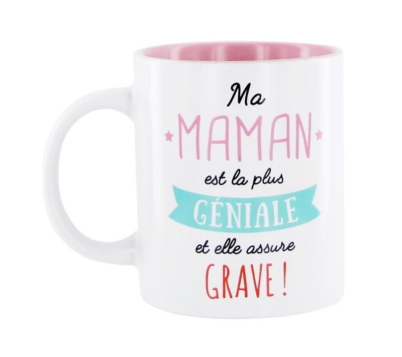 Mug Design "maman" 12cm Blanc