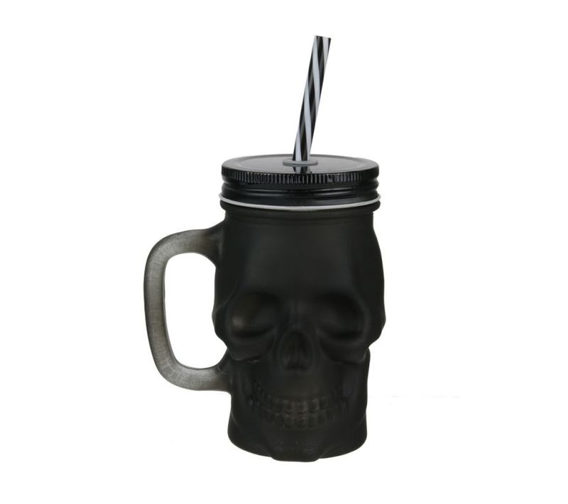 Mason Jar Tete De Mort Black Mat 380ml Ka2662