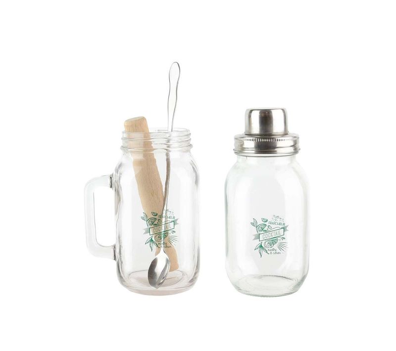 Coffret Cocktail Mason Jar Ustensiles Et Recettes