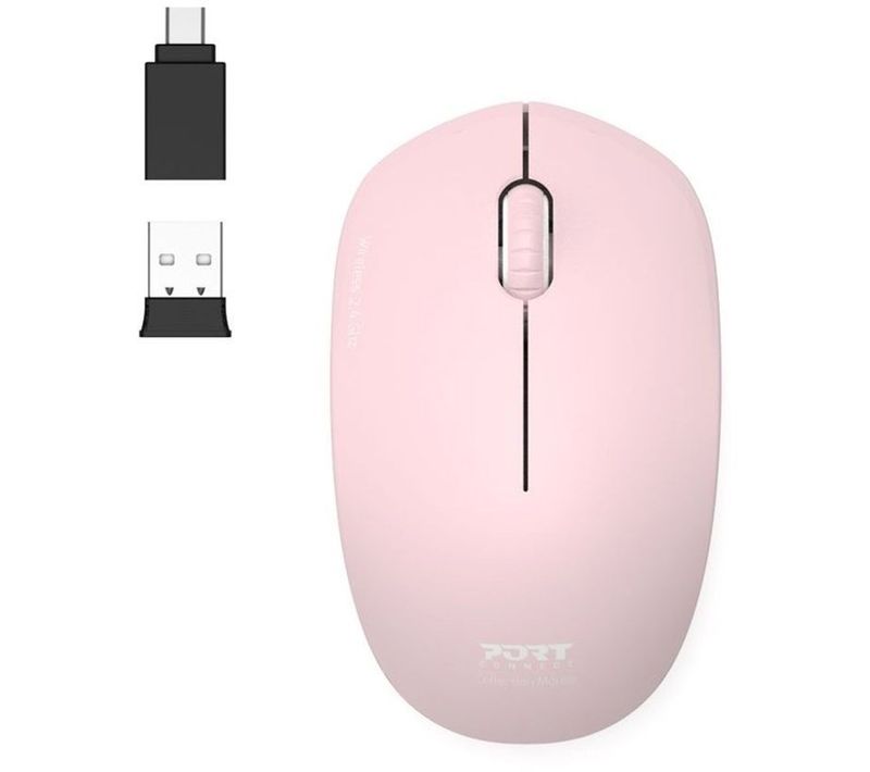 Souris Sans Fil Rf Optique Ambidextre Rose 1600 Dpi 2,4 Ghz 3 Boutons