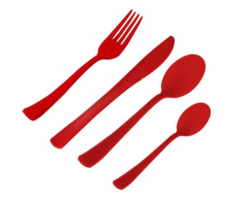 Ménagère 24 Pièces "couverts Réutilisables" Rouge