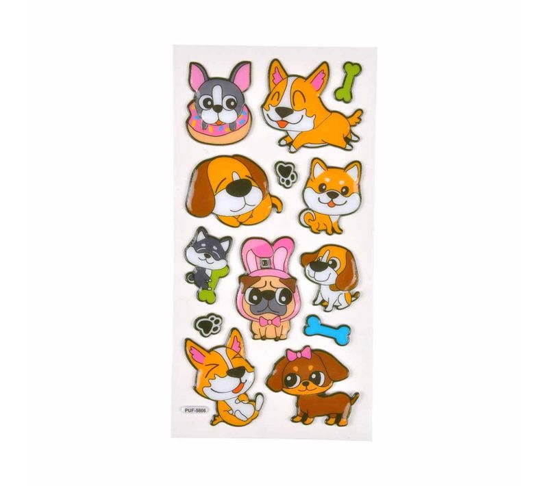 Stickers Effet 3d "chiens" 21cm Multicolore