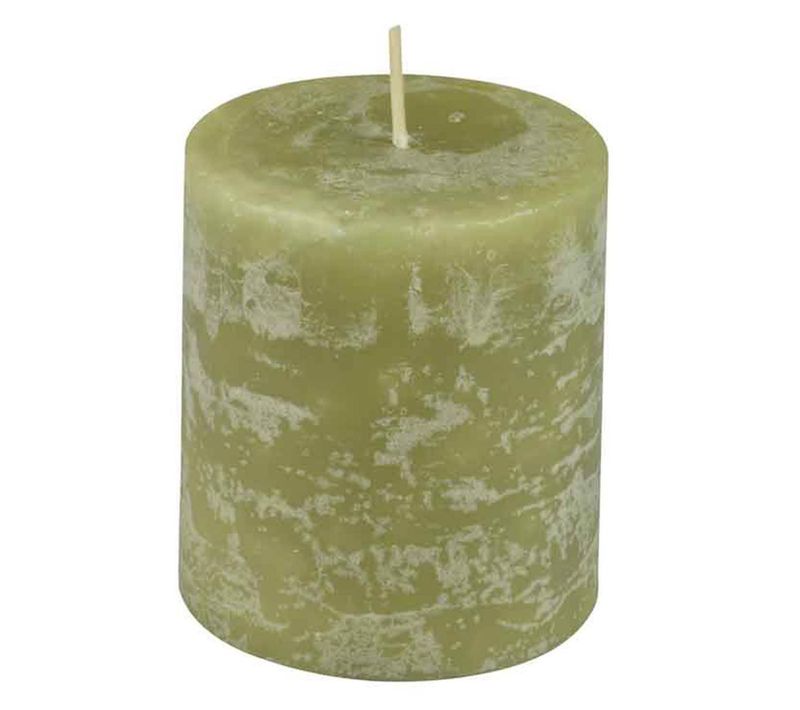 Bougie Pilier Déco "rustique" 7cm Tilleul