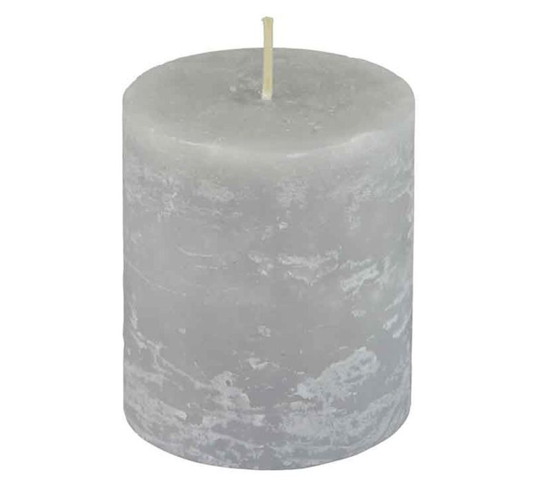 Bougie Pilier Déco "rustique" 7cm Gris
