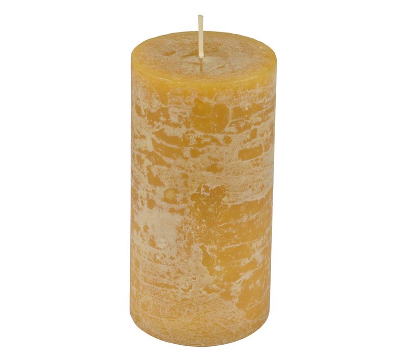 Bougie Pilier Déco "rustique" 10cm Jaune