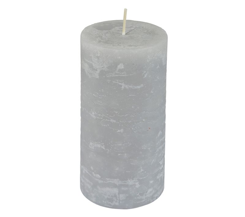 Bougie Pilier Déco "rustique" 10cm Gris