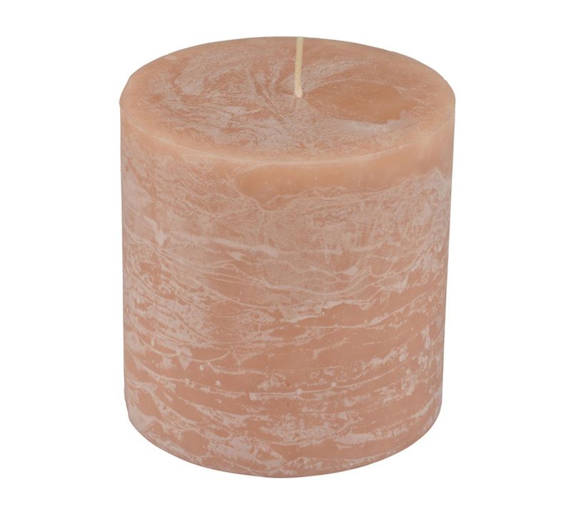 Bougie Pilier Ronde Déco "rustique" 10cm Taupe