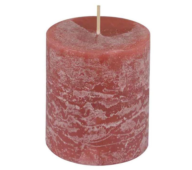 Bougie Pilier Déco "rustique" 7cm Rose
