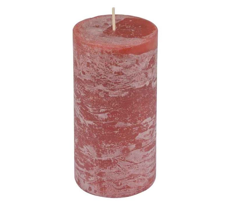 Bougie Pilier Déco "rustique" 10cm Rose