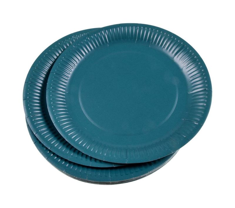 Lot De 20 Assiettes En Carton "vitamine" 23cm émeraude