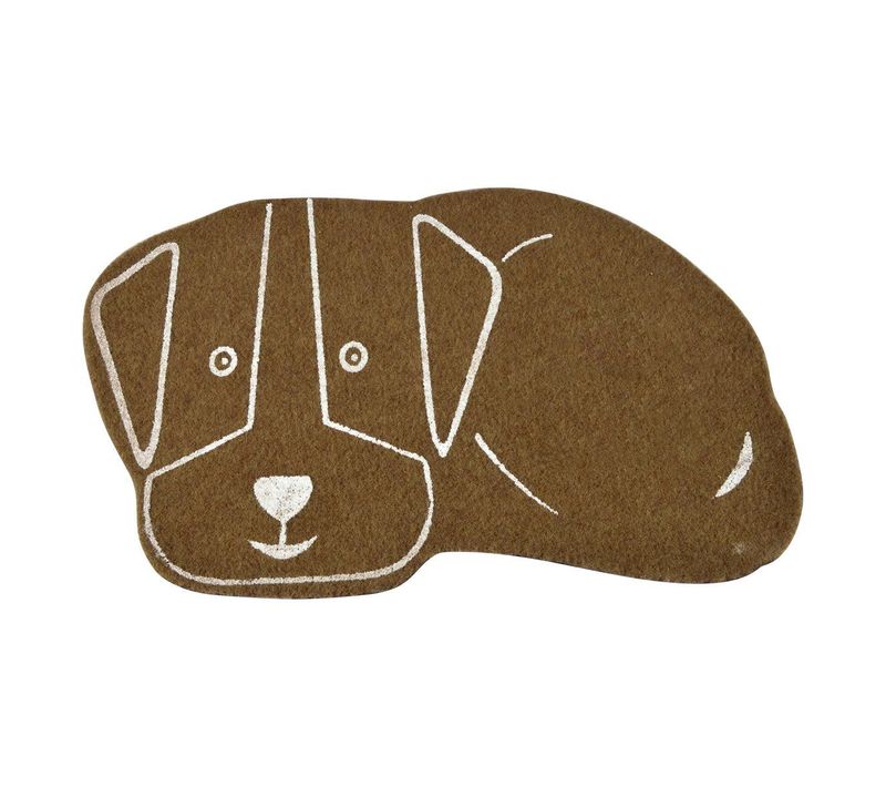 Tapis De Repas Pour Chien "feutrine" 60cm Naturel