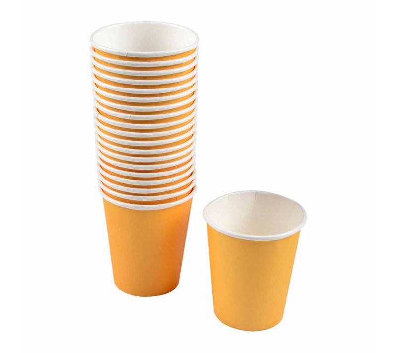 Lot De 20 Gobelets En Carton "vitamine" 23cl Moutarde