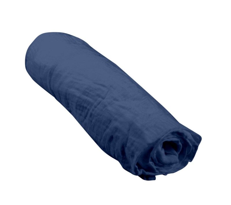 Drap Housse Bébé "extensible" 70x140cm Bleu Foncé