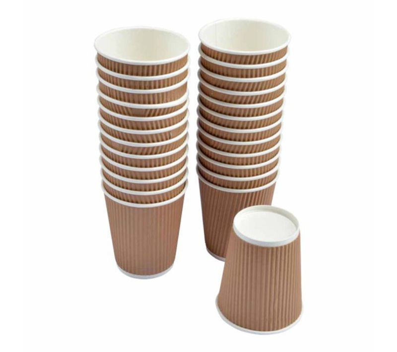 Lot De 25 Gobelets En Carton "ondulé" 23cl Naturel