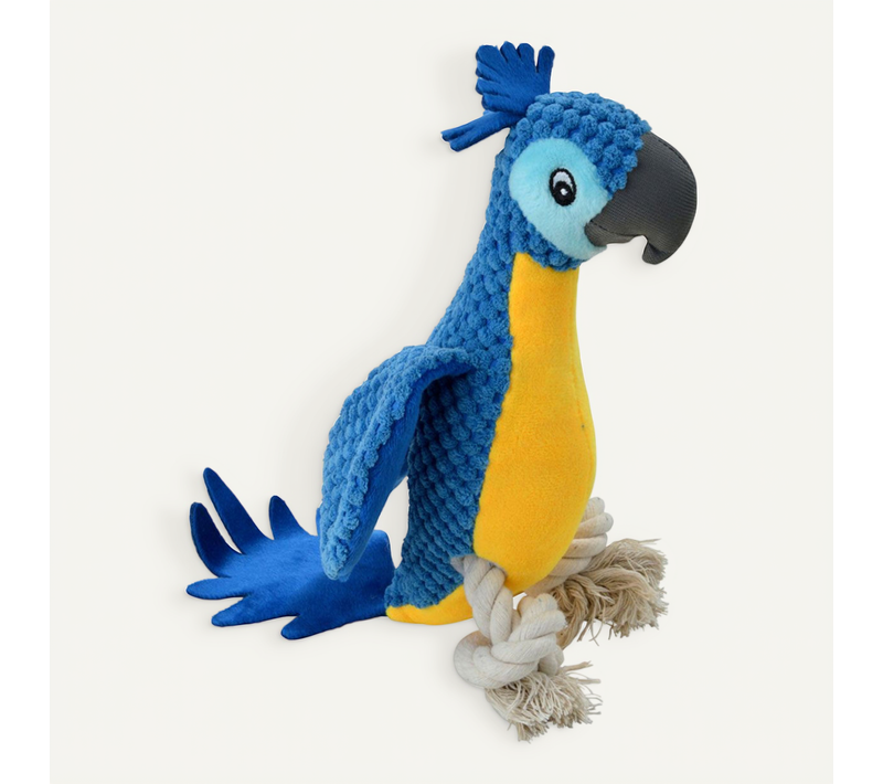 Jouet Peluche Pour Chien "perroquet" 33cm Bleu