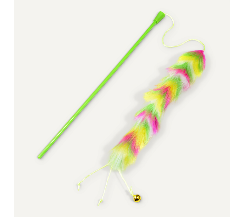 Jouet Pour Chien et Chat "canne à Pêche" 43cm Vert