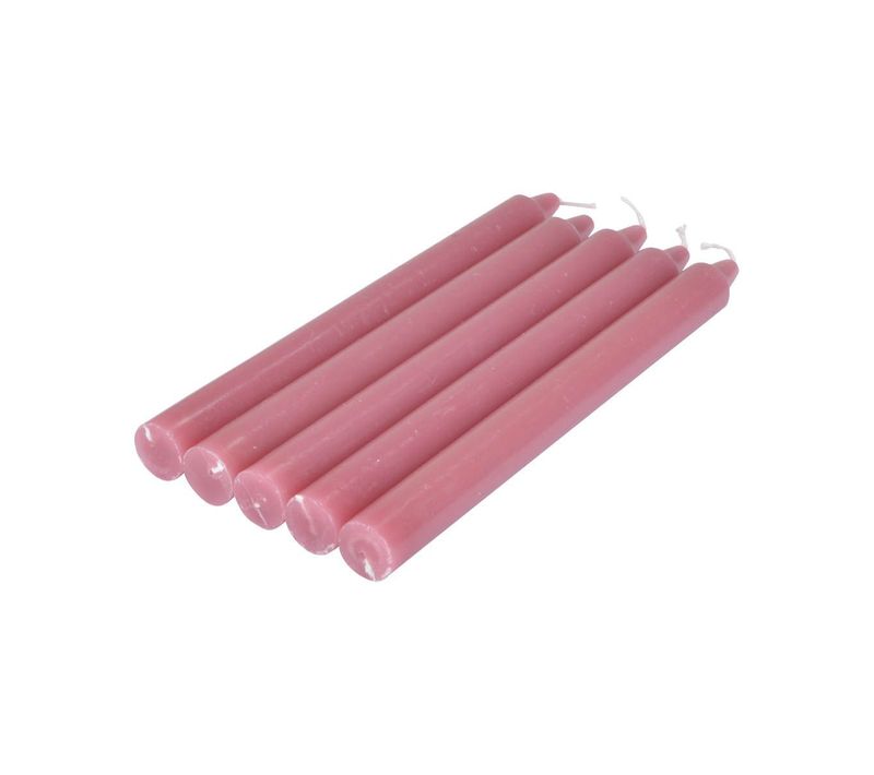 Lot De 5 Bougies Chandelier "essentiel Ii" 19cm Rose