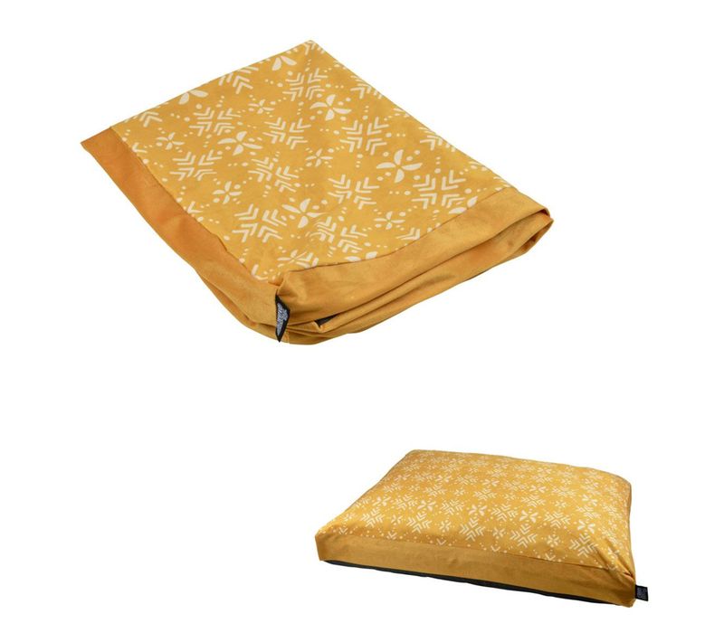 Housse De Coussin Pour Chien et Chat "ethnic" 80cm Moutarde