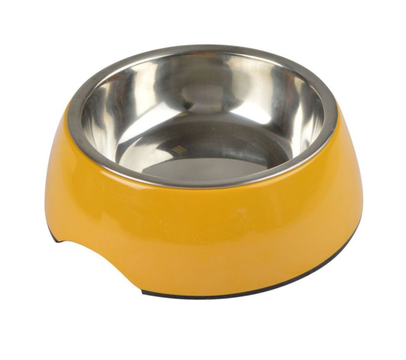 Gamelle Pour Chien et Chat "bol Inox" 17cm Moutarde