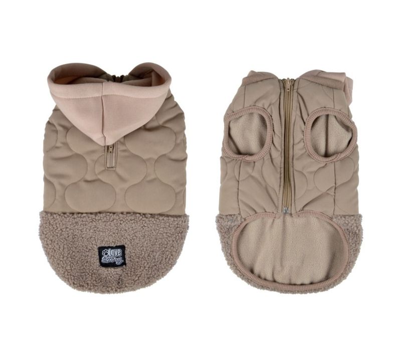 Manteau Matelassé Pour Chien "teddy" 35cm Beige