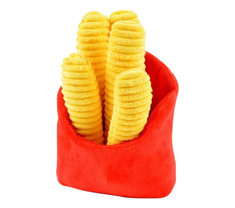 Jouet Peluche De Fouille "frites" 19cm Rouge et Jaune
