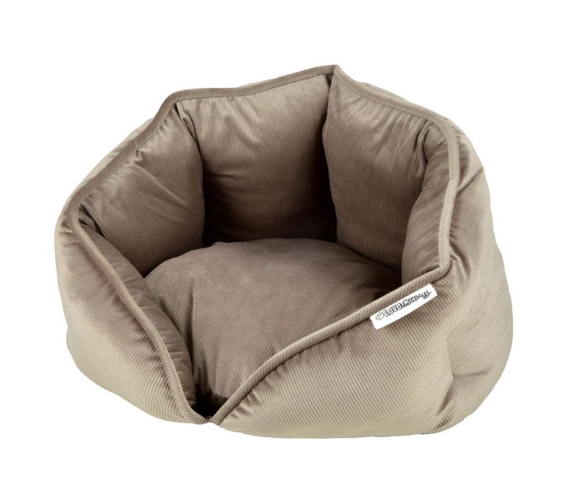 Panier Chien et Chat Velours "crafty" 40cm Noisette