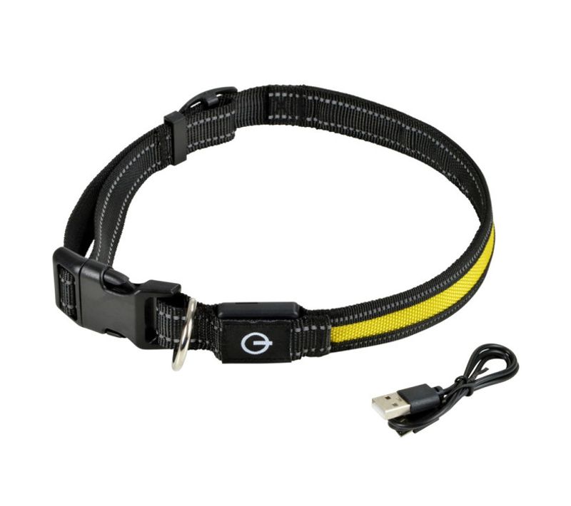 Collier Lumineux Pour Chien "led" 65cm Jaune