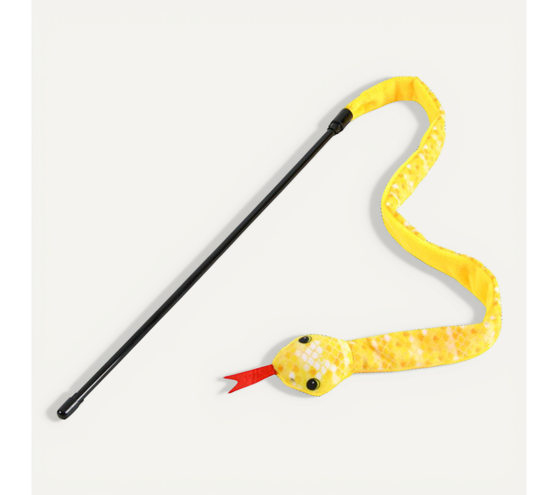 Jouet Pour Chat Canne à Pêche "serpent" 40cm Jaune