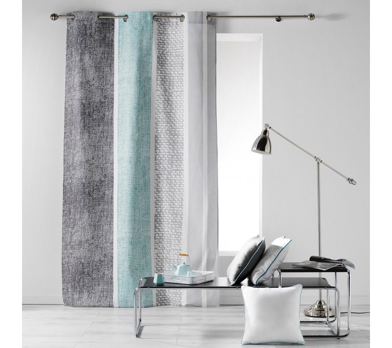 Rideau à Oeillets 140 X 240 Cm Textilio Menthe