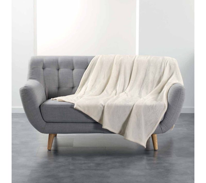 Plaid Uni En Flanelle "flanou" 180x220cm Naturel