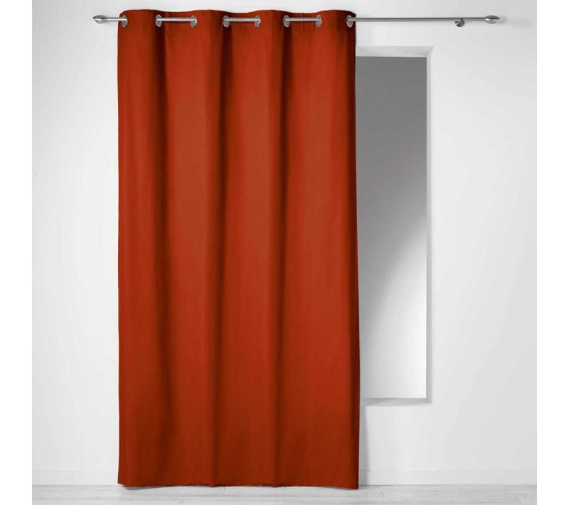 Rideau à Oeillets "panama" 140x240cm Terracotta