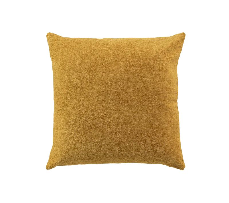 Coussin - Effet Bouclette - 45x45 Cm - Jaune