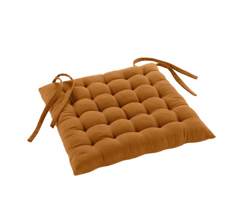 Assise Matelassée En Coton Et Polyester Recyclé - 38x38 Cm - Marron Clair