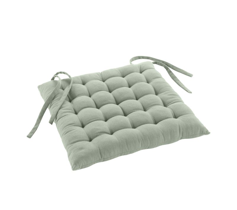 Assise Matelassée En Coton Et Polyester Recyclé - 38x38 Cm - Sauge