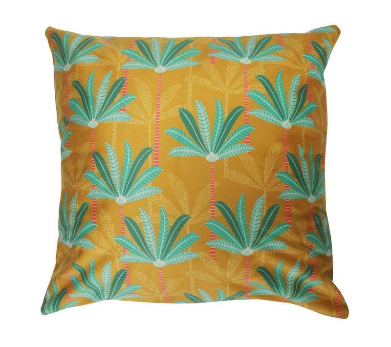 Housse De Coussin Velours "oasis" 40x40cm Jaune