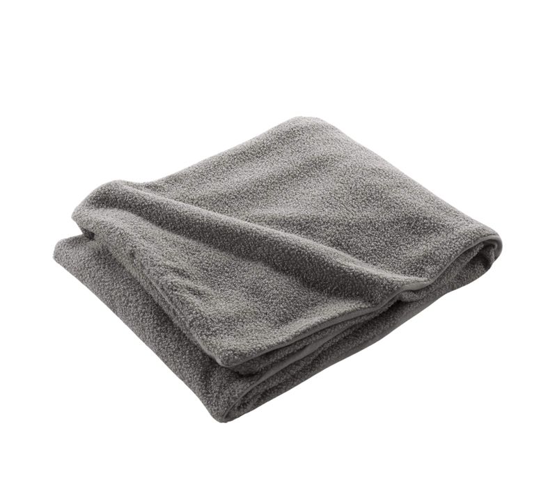 Plaid Bouclette Unie Wooly Gris 125x150 Cm