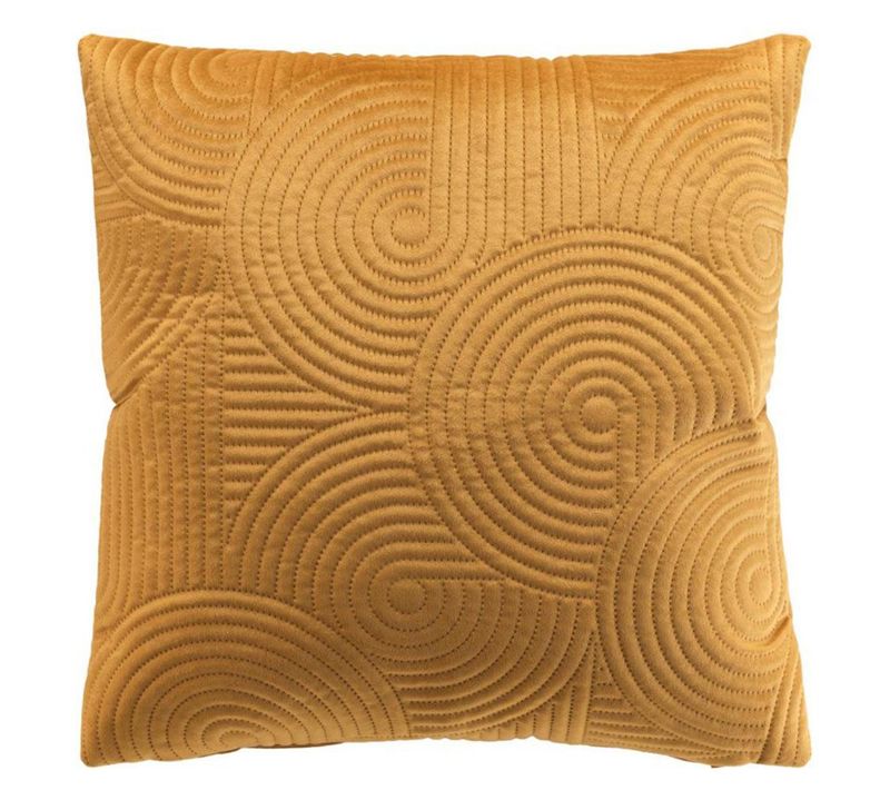 Housse De Coussin En Velours "circles" 40x40cm Ocre