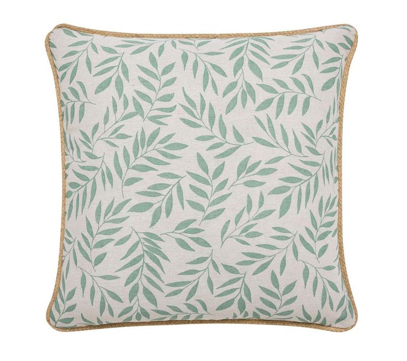 Coussin Déco Imprimé "naya" 45x45cm Vert Sauge