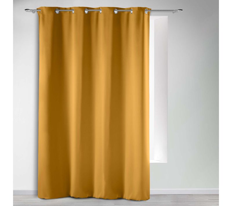Rideau Occultant Uni à Oeillets - 135x240 Cm - Jaune Ocre