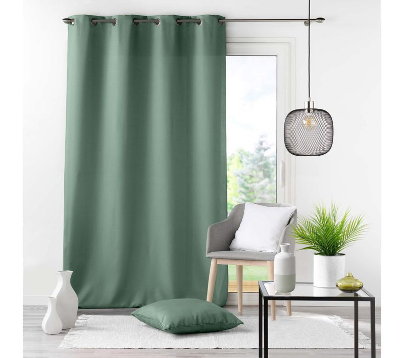 Rideau à Oeillets "essentiel" 140x280cm Vert Cèdre