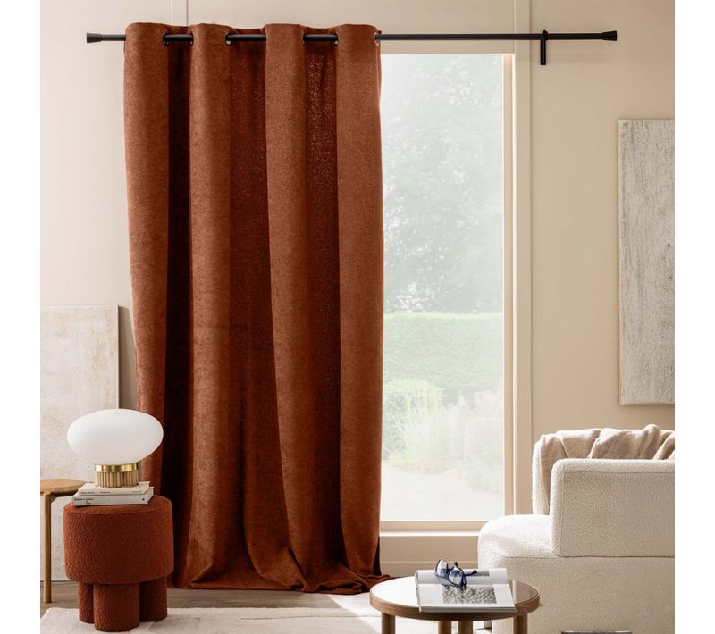 Rideau Obscurcissant Bouclette 140x260 Winona Terracotta