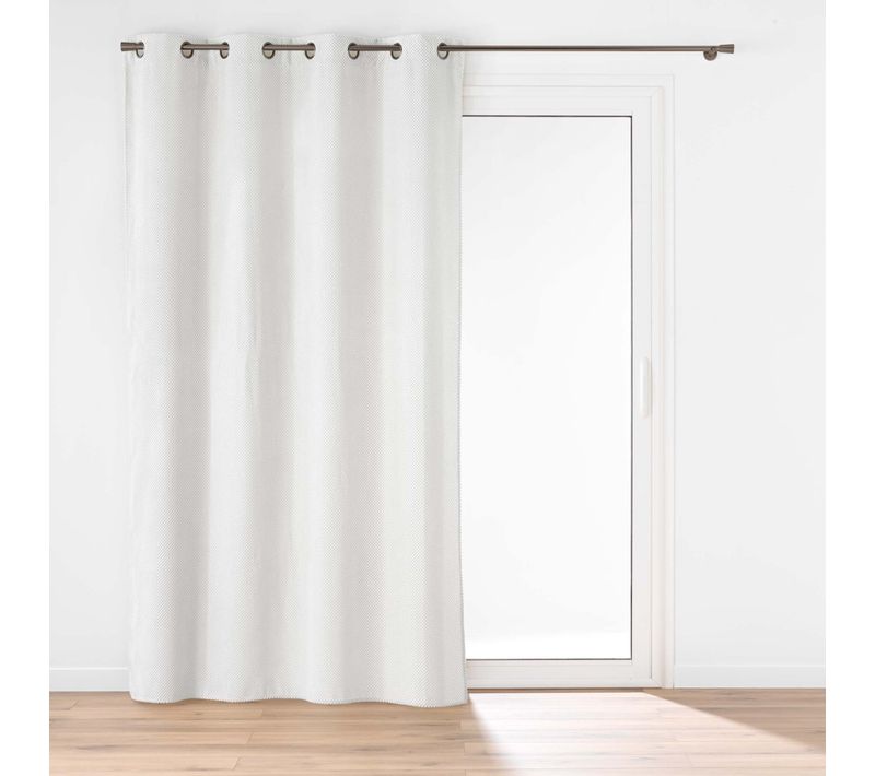 Rideau En Velours Relief "java" 140x260cm Blanc