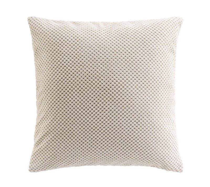 Coussin Déco En Velours Relief "java" 45x45cm Naturel