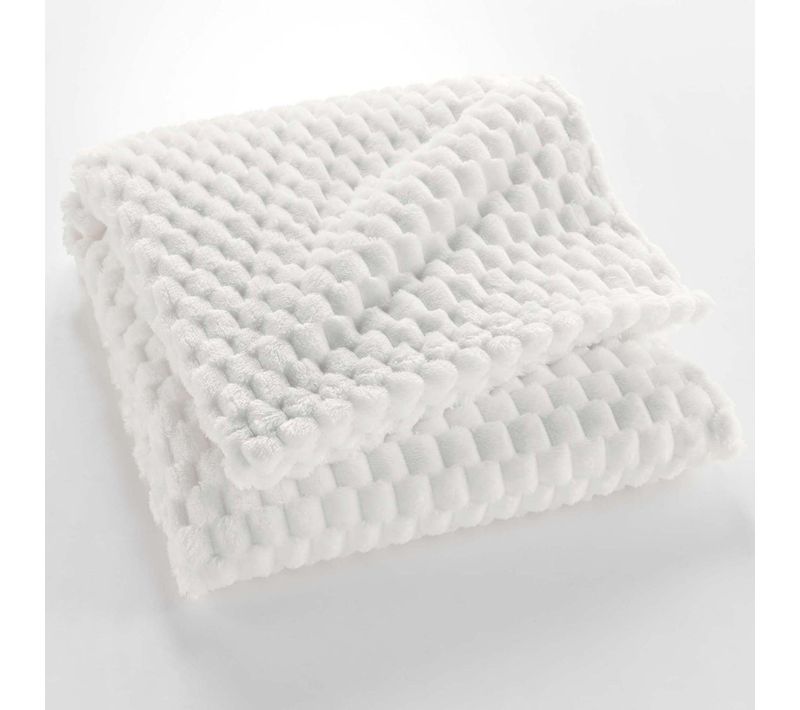 Plaid Polaire Cocooning 125x150 Mini Frosty Naturel