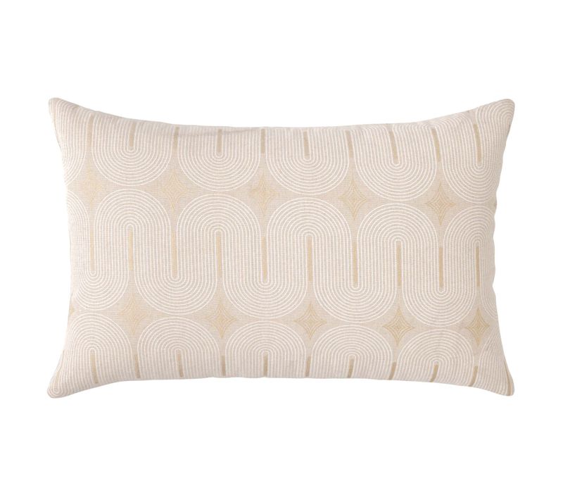 Coussin Déhoussable En Polycoton à Imprimé Métallisé - 40x60 Cm - Beige