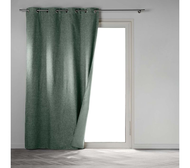 Rideau Occultant à Oeillets "crépuscule" 140x260cm Vert Cèdre