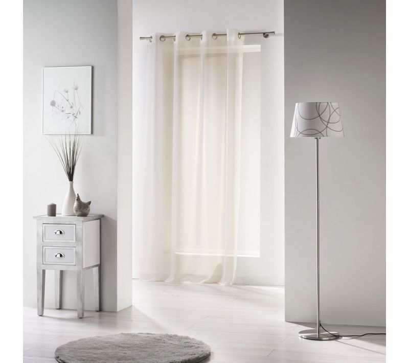 Rideau Voilage à Oeillets "voiline" 140x240cm Crème