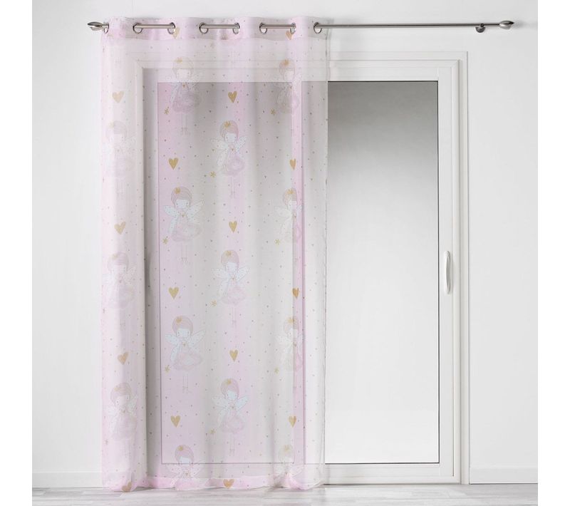 Rideau Voilage à Oeillets Enfant "rosaline" 140x240cm Rose